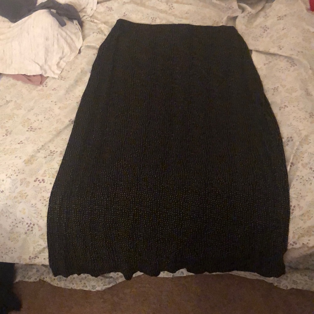 Black Polka Dot Maxi Skirt
